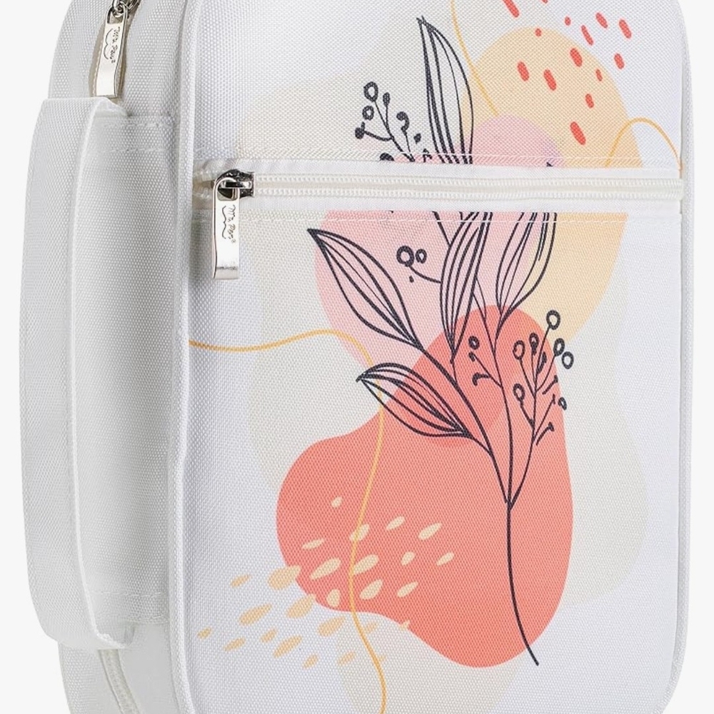 Floral White and Pink Women's Bag